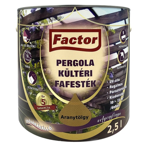 Factor Pergola kültéri fafesték aranytölgy  2,5 L