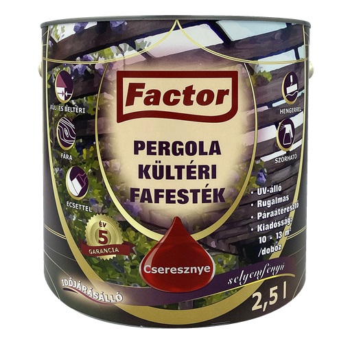 Factor Pergola kültéri fafesték cseresznye  2,5 L