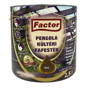 Factor Pergola kültéri fafesték dió  2,5 L
