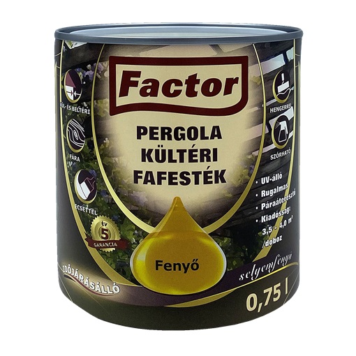 Factor Pergola kültéri fafesték fenyő  0,75 L