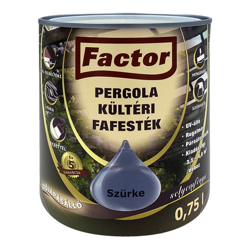 Factor Pergola kültéri fafesték szürke  0,75 L