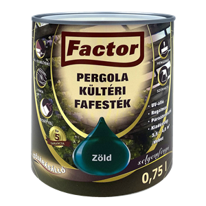 Factor Pergola kültéri fafesték zöld  0,75 L
