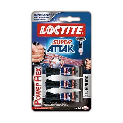 LOCTITE Super Attak/Bond Mini Trio Power FLEX Gél 3 x 1 gr