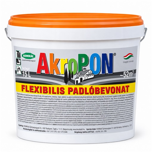AkroPON rugalmas padlófesték fekete 15 L