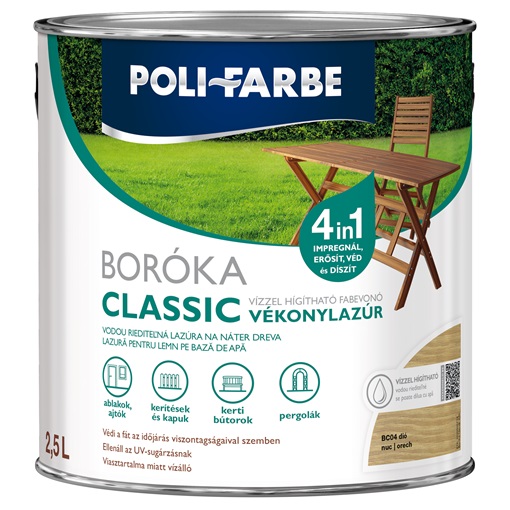 Boróka classic vizes vékonylazúr dió 2,5L