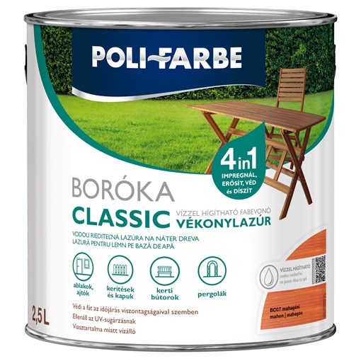 Boróka classic vizes vékonylazúr mahagóni 2,5L