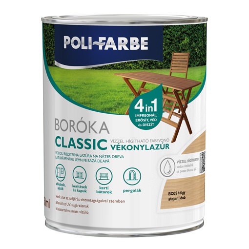 Boróka classic vizes vékonylazúr tölgy 0,75L