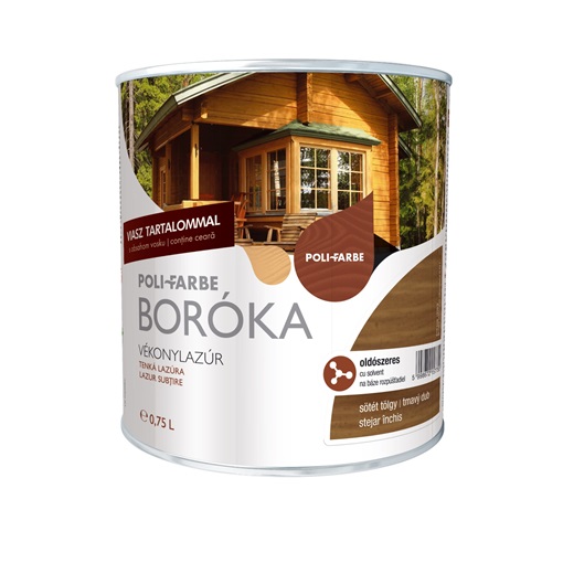 Boróka oldószeres vékonylazúr sötét tölgy 0,75L KIFUTÓ