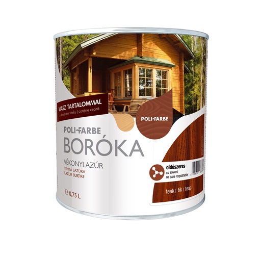 Boróka oldószeres vékonylazúr teak 0,75L KIFUTÓ