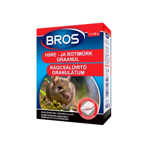 Bros Rágcsálóirtó granulátum 140g (29ppm)