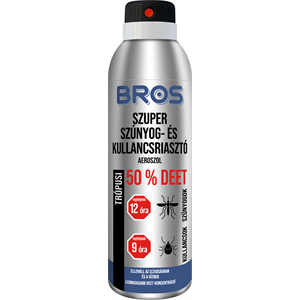 Bros Szúnyog és Kullancsriasztó Trópusi aeroszol 50% DEET 180 ml