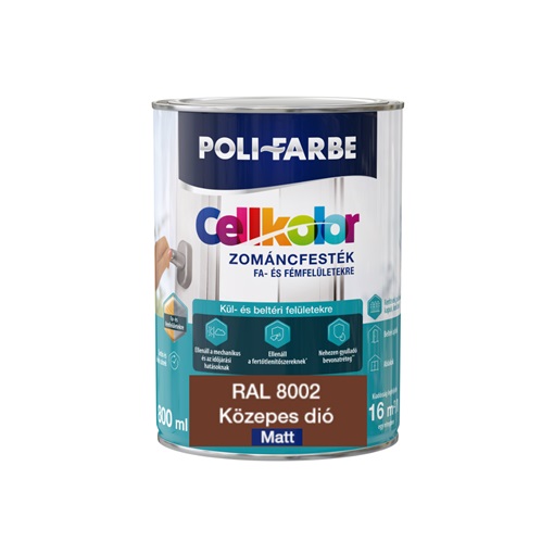 Cellkolor matt zománc Közepes dió RAL 8002  0,8L