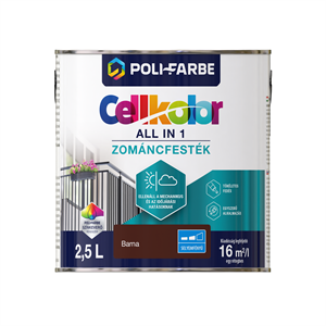 Cellkolor selyemfényű zománcfesték barna 2,5 L