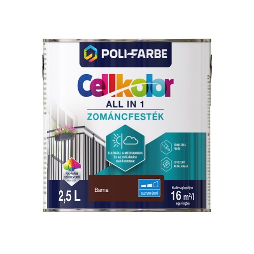 Cellkolor selyemfényű zománcfesték barna 2,5 L