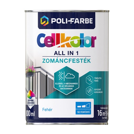 Cellkolor selyemfényű zománcfesték fehér 0,8 L