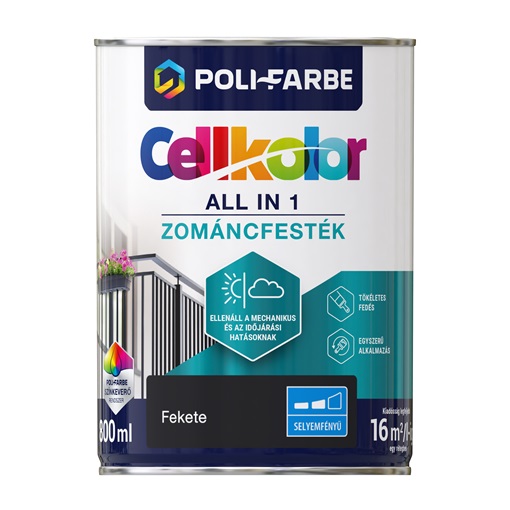 Cellkolor selyemfényű zománcfesték fekete 0,8 L