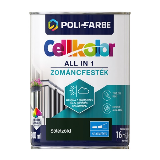 Cellkolor selyemfényű zománcfesték sötétzöld 0,8 L