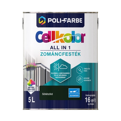 Cellkolor selyemfényű zománcfesték sötétzöld 5 L