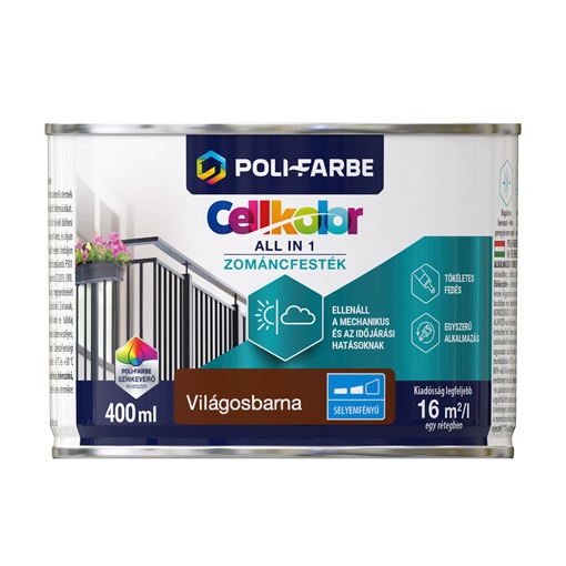 Cellkolor selyemfényű zománcfesték világosbarna 0,4 L