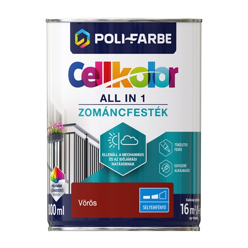 Cellkolor selyemfényű zománcfesték vörös 0,8 L