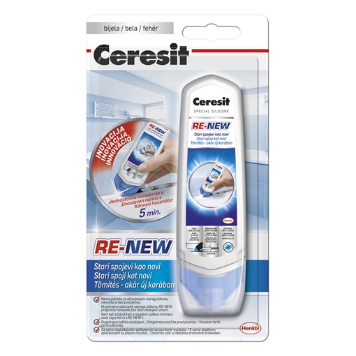 Ceresit Re-new szilikon megújító 100 ml fehér KIFUTÓ