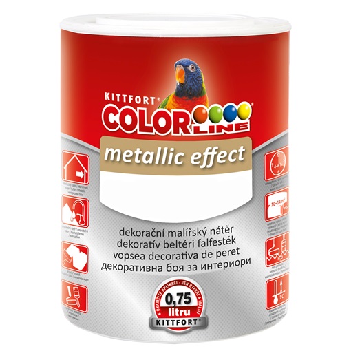Colorline Metallic Effekt 9 fekete fémhatású beltéri falfesték 0,75 L KIFUTÓ