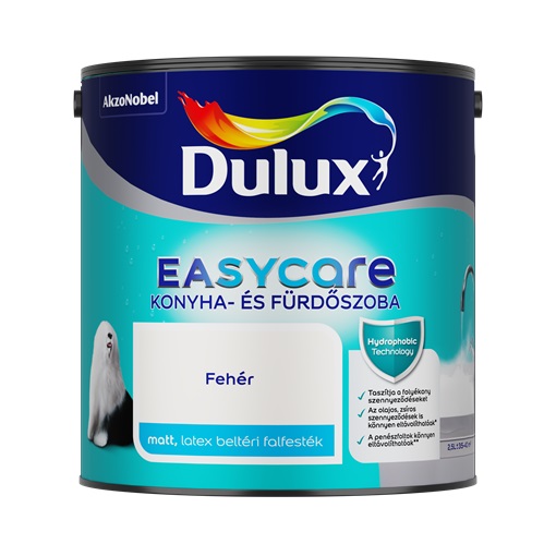 Dulux EasyCare Konyha- és Fürdőszobafesték Fehér 2,5L