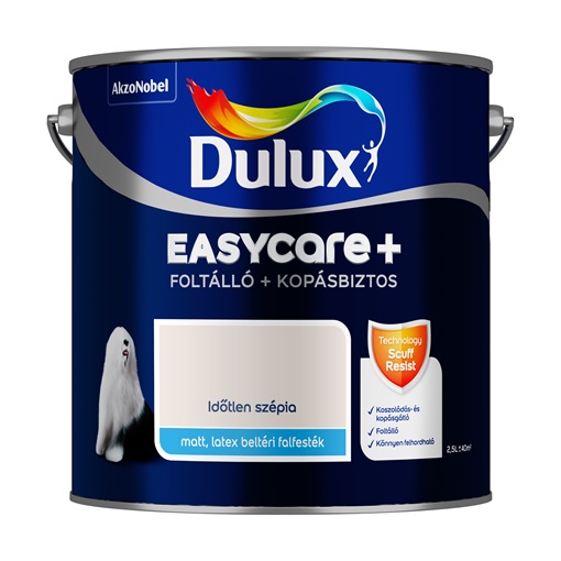 Dulux EasyCare Plus folt- és karcálló falfesték  Időtlen szépia 2,5 L