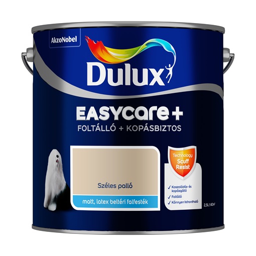 Dulux EasyCare Plus folt- és karcálló falfesték  Széles palló 2,5 L