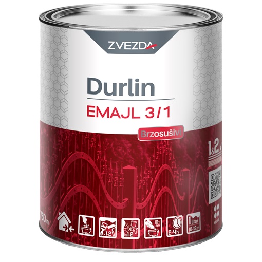 Durlin zománc 3in1 piros RAL3020 0,75 L