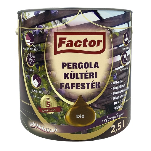 Factor Pergola kültéri fafesték dió  2,5 L