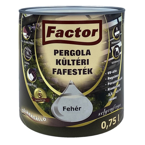 Factor Pergola kültéri fafesték fehér  0,75 L