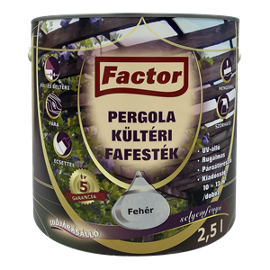 Factor Pergola kültéri fafesték fehér  2,5 L