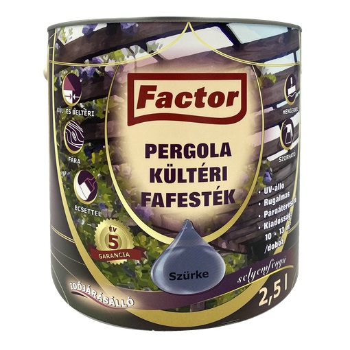 Factor Pergola kültéri fafesték szürke  2,5 L