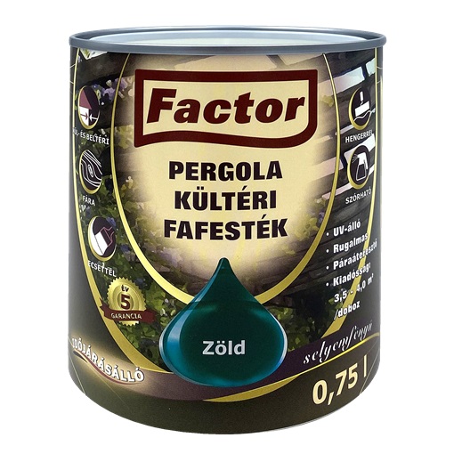 Factor Pergola kültéri fafesték zöld  0,75 L