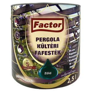Factor Pergola kültéri fafesték zöld  2,5 L