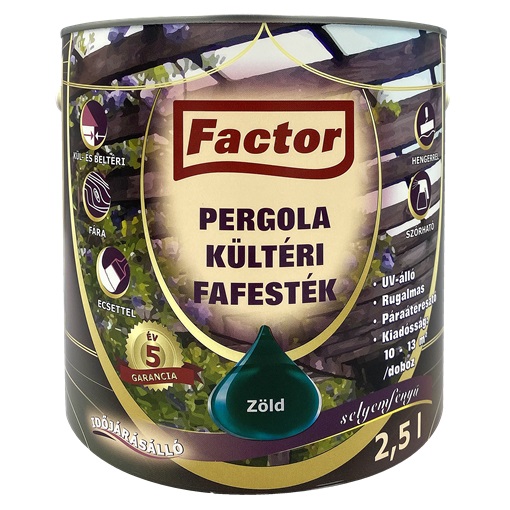 Factor Pergola kültéri fafesték zöld  2,5 L