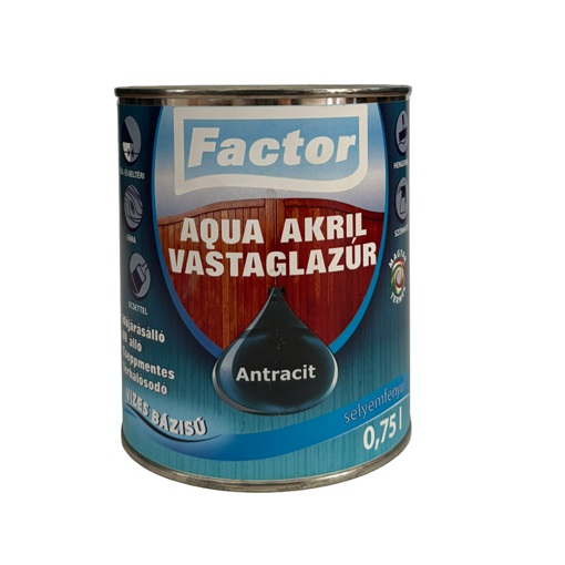 Factor aqua vastaglazúr sf. antracit  0,75 L