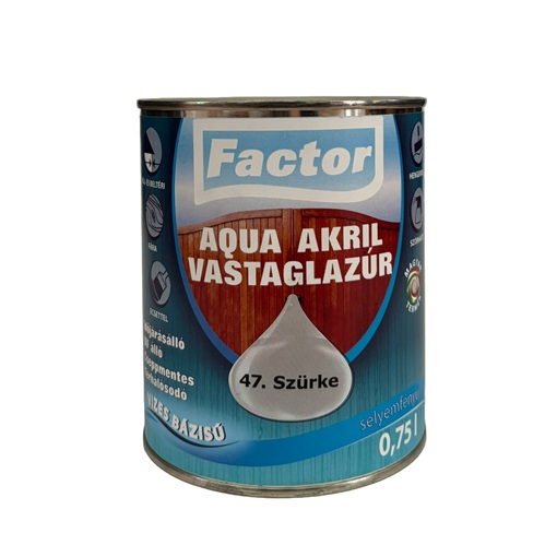 Factor aqua vastaglazúr sf. szürke  0,75 L