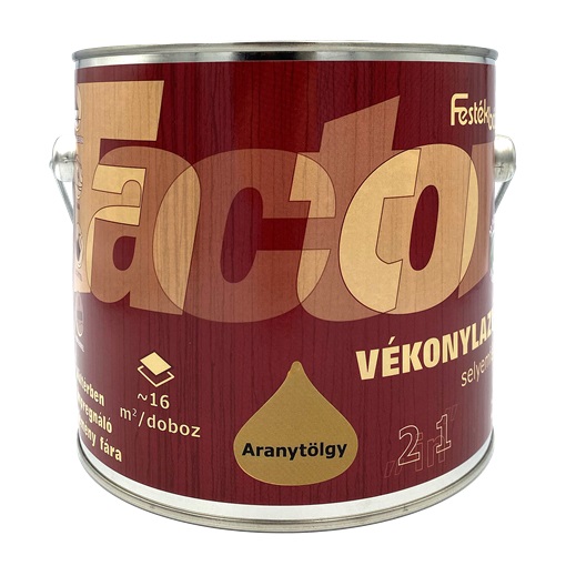 Factor vékonylazúr sf. 2in1 aranytölgy  2,5 L