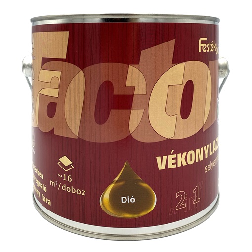 Factor vékonylazúr sf. 2in1 dió  2,5 L