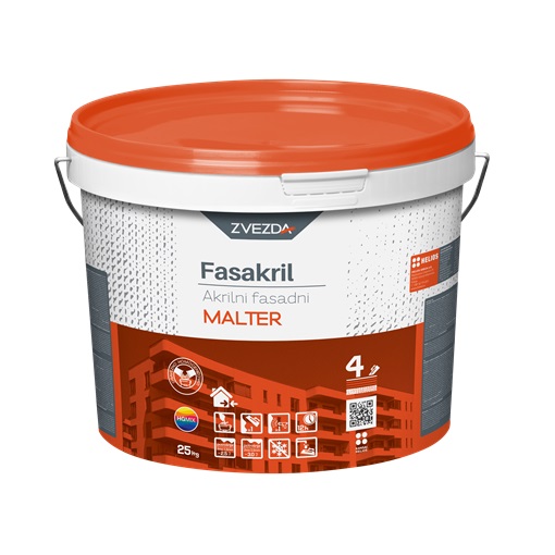 Fasakril akril szálerősített vakolat kapart (Z) 1,5 mm fehér 25 kg