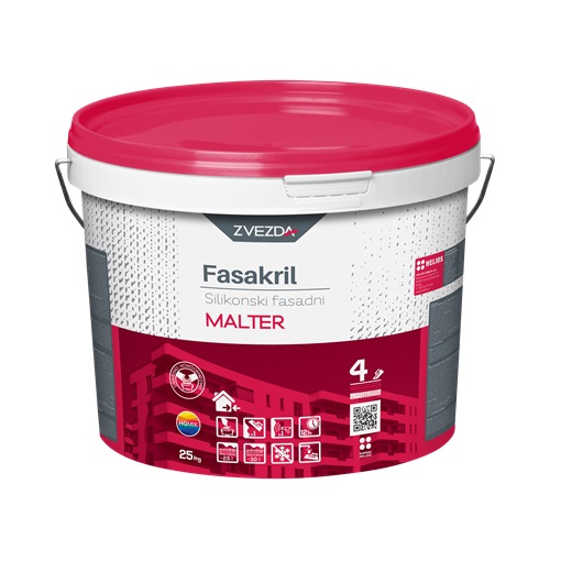 Fasakril szilikon szálerősített vakolat kapart (Z) 1,5 mm fehér 25 kg