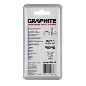 Graphite 55H352 Keményfém marófej, type A, hengeres, 10 x 25 mm, szár méret: 6 x 45 mm