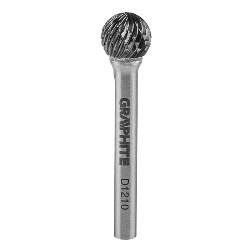 Graphite 55H362 Keményfém marófej, type D, gömb, 12 x 10 mm, szár méret: 6 x 45 mm