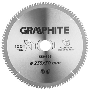 Graphite 55H695 körfűrészlap keményfém fogakkal, 235 x 30mm, 100 fog