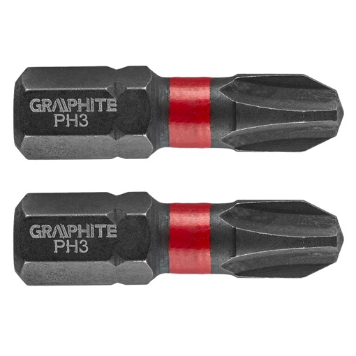 Graphite 56H502 Torziós ütvecsavarozó bit PH3 x 25mm, 2db. KIFUTÓ
