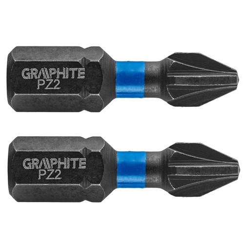 Graphite 56H504 Torziós ütvecsavarozó bit PZ2 x 25mm, 2db. KIFUTÓ