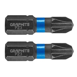 Graphite 56H505 Torziós ütvecsavarozó bit PZ3 x 25mm, 2db. KIFUTÓ