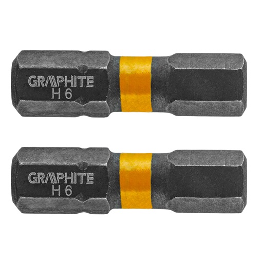 Graphite 56H509 Torziós ütvecsavarozó bit HEX6 x 25mm, 2db. KIFUTÓ